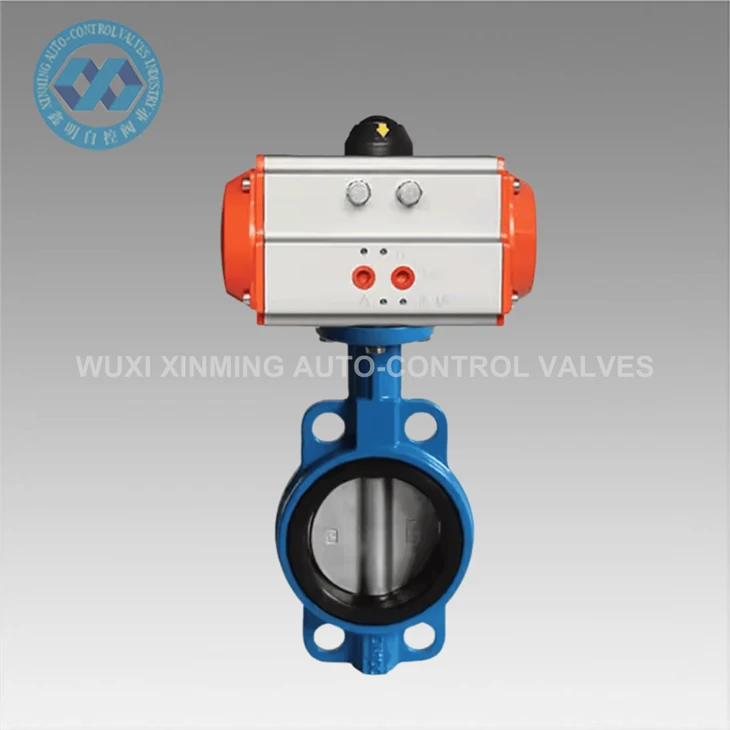 Cast Iron Double Acting Pneumatic Actuator Butterfly Valve